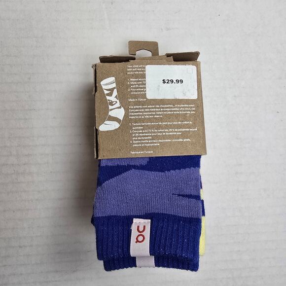 On Running Kids Crew Socks Size S/9.5-12.5/EU26-30 4pk Blueberry Flame - Picture 4 of 5